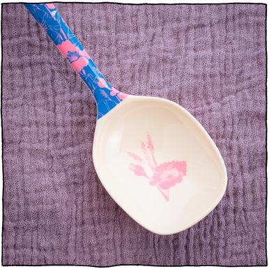 RICE Kochlöffel blau/pink | Flower me happy & stay colourful | Artikelnummer: RICE-KOCH-A