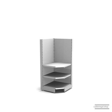 Ihre Verkaufsregal-Innenecke | H 160 cm | B 74 cm | T 47 cm | 2 FB T 47 cm | RAL 7035 | Artikelnummer: SR-74-160-47-2-47-IEK-L