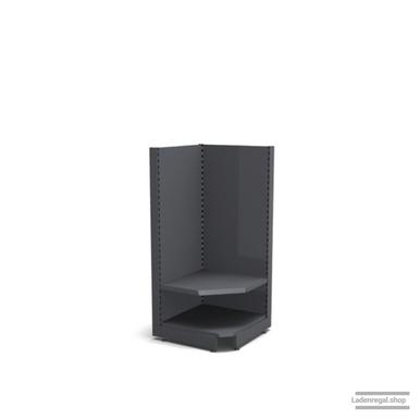 Ihre Verkaufsregal-Innenecke | H 160 cm | B 74 cm | T 57 cm | 1 FB T 37 cm | RAL 7015 | Artikelnummer: SR-74-160-57-1-37-IEK-S