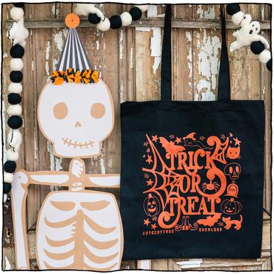 Halloween Stofftragetasche mit langen Henkeln  | Trick or Treat? | Artikelnummer: TrickOrTreatTasche