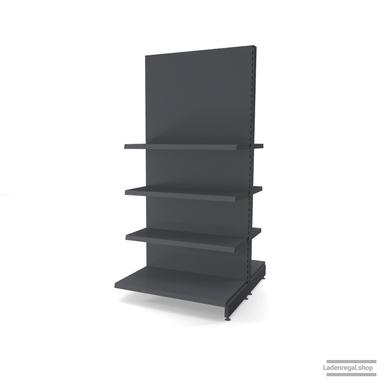 Ihr individuelles Gondelregal | H 210 cm | B 100 cm | T 2x 57 cm | 6 FB T 37 cm | RAL 7015 | Artikelnummer: AFGR-100-210-57-6-37-S