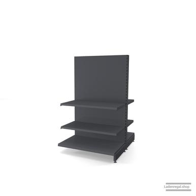 Ihr individuelles Gondelregal | H 160 cm | B 100 cm | T 2x 57 cm | 4 FB T 47 cm | RAL 7015 | Artikelnummer: AFGR-100-160-57-4-47-S