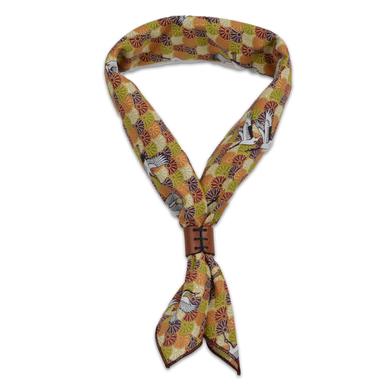 OBERWEIHER | Bandana + Leather Ring | Tsuru To Kikku Orange/Purple | Artikelnummer: 2524-7881-0336