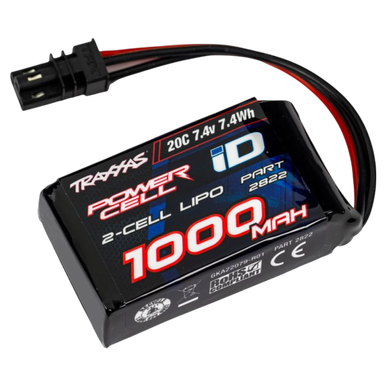 LiPo Power Cell 1000mAh 7,4V 2s 20C TRAXXAS mit iD-Stecker  | z.b. für Traxxas für 1/18 TRX-4M | Artikelnummer: TRX2822