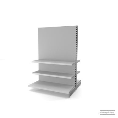Ihr individuelles Gondelregal | H 180 cm | B 125 cm | T 2x 57 cm | 4 FB T 37 cm | RAL 7035 | Artikelnummer: AFGR-125-180-57-4-37-L