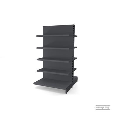 Ihr individuelles Gondelregal | H 180 cm | B 100 cm | T 2x 57 cm | 8 FB T 37 cm | RAL 7015 | Artikelnummer: AFGR-100-180-57-8-37-S