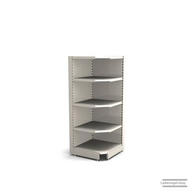 Ihre Verkaufsregal-Innenecke | H 180 cm | B 74 cm | T 57 cm | 4 FB T 47 cm | RAL 9001 | Artikelnummer: SR-74-180-57-4-47-IEK-J