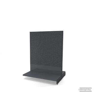 Ihr Gondelregal mit Lochrückwand | H 160 cm | B 125 cm | T 2x 47 cm | 0 FB | RAL 7015 | Artikelnummer: AFGR-125-160-47-0-37-LRW-S