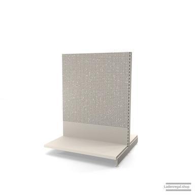 Ihr Gondelregal mit Lochrückwand | H 160 cm | B 125 cm | T 2x 57 cm | 0 FB | RAL 9001 | Artikelnummer: AFGR-125-160-57-0-37-LRW-J