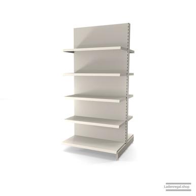 Ihr individuelles Gondelregal | H 210 cm | B 100 cm | T 2x 47 cm | 8 FB T 37 cm | RAL 9001 | Artikelnummer: AFGR-100-210-47-8-37-J