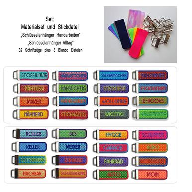 Materialset Schlüsselanhänger + Stickdatei 