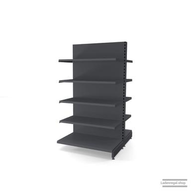 Ihr individuelles Gondelregal | H 180 cm | B 100 cm | T 2x 57 cm | 8 FB T 47 cm | RAL 7015 | Artikelnummer: AFGR-100-180-57-8-47-S