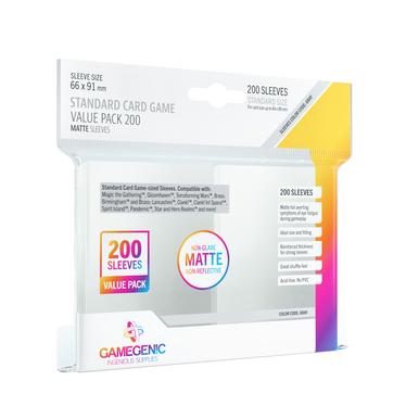 MATTE Standard Card Game Sleeves 66 x 91 mm Clear Value Pack | Farbcode Grau - GAMEGEN!C | Artikelnummer: 4251715409961