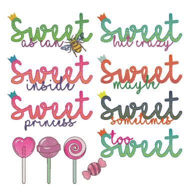 Sweet Stickdatei | 13 x 18 cm und 10 x 10 cm Stickrahmen | Artikelnummer: 8044-1461-8805