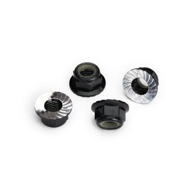 STOPMUTTER ALU 5MM MIT FLANSCH VERZAHNT SCHWARZ (4) TRAXXAS UDR, MAXX *J* | z.b. für Traxxas Maxx ! | Artikelnummer: TRX8447A