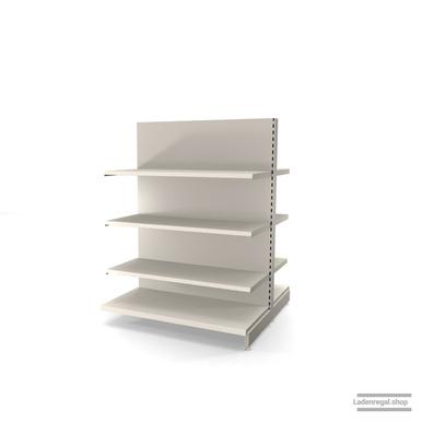 Ihr individuelles Gondelregal | H 160 cm | B 125 cm | T 2x 57 cm | 6 FB T 47 cm | RAL 9001 | Artikelnummer: AFGR-125-160-57-6-47-J