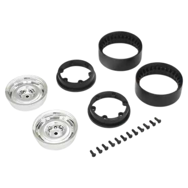 Felgen Dish Bead-lock Kyosho KC10 (2) Chrome 1.9 inches | z.b. für :Kyosho KC10 Toyota Land Cruiser 60 Crawler 4WD | Artikelnummer: K.CLH001SC