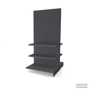 Ihr Gondelregal mit Lochrückwand | H 210 cm | B 100 cm | T 2x 57 cm | 4 FB T 37 cm  | RAL 7015 | Artikelnummer: AFGR-100-210-57-4-37-LRW-S