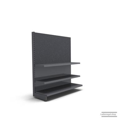Ihr individuelles Lochrückwandregal | H 160 cm | B 125 cm | T 47 cm | 2 FB T 37 cm | RAL 7015 | Artikelnummer: AF-125-160-47-2-37-LRW-S