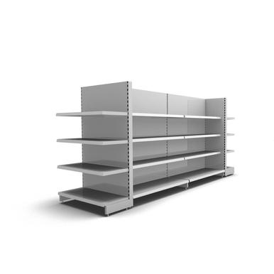 Verkaufsinsel | H 180 cm | B 336 cm | T 2x 47 cm | RAL 7035 | Artikelnummer: SR-100-180-47-3-37-VKI-L336-L