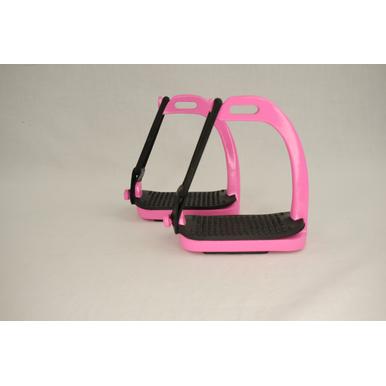 Pinke Steigbügel mit Sicherheitsgummi | pink | Artikelnummer: AMI-1054 10cm 