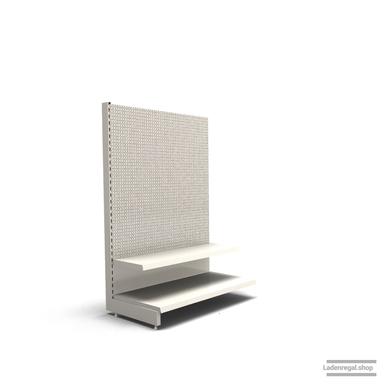 Ihr individuelles Lochrückwandregal | H 160 cm | B 100 cm | T 57 cm | 1 FB T 37 cm | RAL 9001 | Artikelnummer: AF-100-160-57-1-37-LRW-J