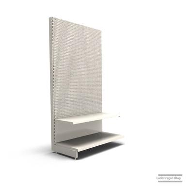 Ihr individuelles Lochrückwandregal | H 210 cm | B 100 cm | T 57 cm | 1 FB T 47 cm | RAL 9001 | Artikelnummer: AF-100-210-57-1-47-LRW-J