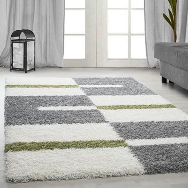 Gala Hochflorteppich 280 x 370 cm weis grau grün |  | Artikelnummer: GALA2803702505GREEN