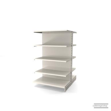 Ihr individuelles Gondelregal | H 160 cm | B 100 cm | T 2x 57 cm | 8 FB T 47 cm | RAL 9001 | Artikelnummer: AFGR-100-160-57-8-47-J