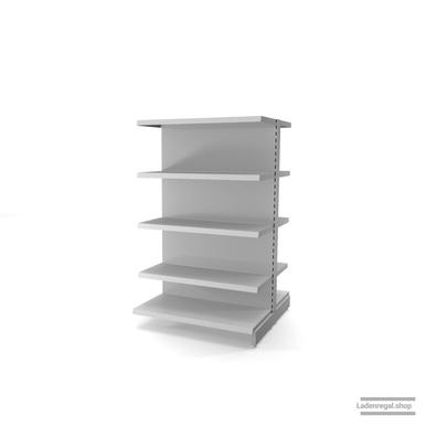 Ihr individuelles Gondelregal | H 160 cm | B 100 cm | T 2x 47 cm | 8 FB T 37 cm | RAL 7035 | Artikelnummer: AFGR-100-160-47-8-37-L