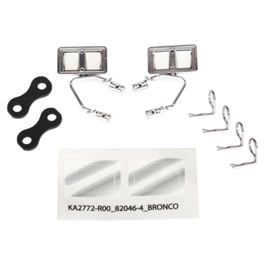 SEITENSPIEGEL CHROM L/R (2) MIT KARO-SPLINTEN (4) TRAXXAS TRX-4 BRONCO 1979  | z.b. für TRX-4 Bronco Modell 79 | Artikelnummer: TRX8073X