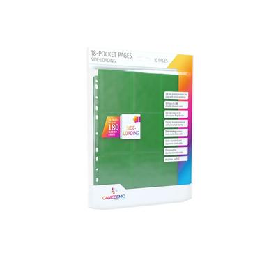 Sideloading 18-Pocket Pages 10 pcs pack Green | Gamegenic | Artikelnummer: 4251715403297