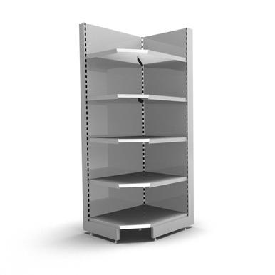 Wandregal Innenecke 90° | H 200 cm | B 74 cm | T 47 cm | 4 FB T 47 cm | RAL 7035 | Artikelnummer: SR-74-200-47-5-47-IE-L