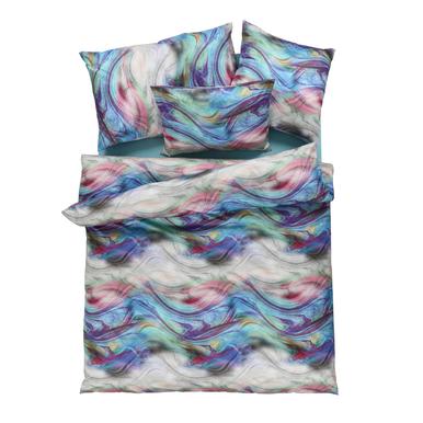 Feinsatin Bettwäsche Wave blau | 160x210cm | Artikelnummer: 50.285.02