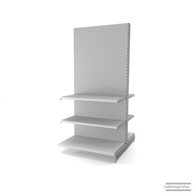 Ihr individuelles Gondelregal | H 210 cm | B 100 cm | T 2x 57 cm | 4 FB T 47 cm | RAL 7035 | Artikelnummer: AFGR-100-210-57-4-47-L