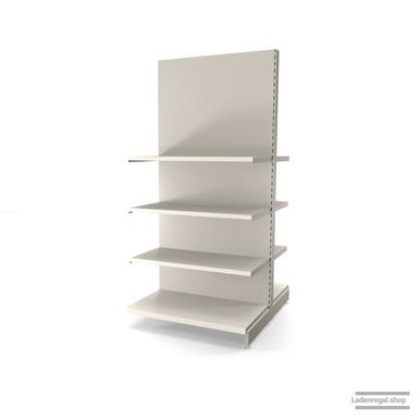 Ihr individuelles Gondelregal | H 210 cm | B 100 cm | T 2x 57 cm | 6 FB T 47 cm | RAL 9001 | Artikelnummer: AFGR-100-210-57-6-47-J