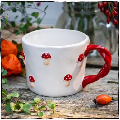 Fliegenpilz Tasse | Trinkbecher mit Fliegenpilzmotiv | Artikelnummer: Fliegenpilz Tasse