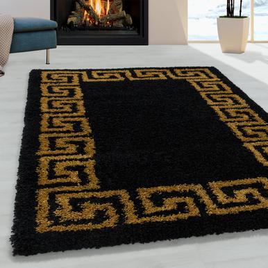 Hera Hochflorteppich 160 x 160 cm schwarz gold |  | Artikelnummer: HERA1601603301GOLD