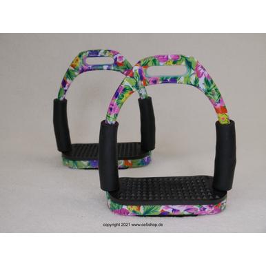 Flower Flexi Sicherheitssteigbügel  | Flower Blumenmuster | Artikelnummer: AMI-1015 10cm