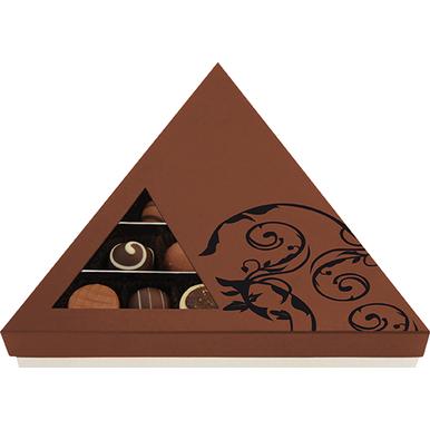 Trüffelmisching in drei-eckiger Designverpackung | Elegance Tradition mit Sichtfenster 175 g | Artikelnummer: DR2526