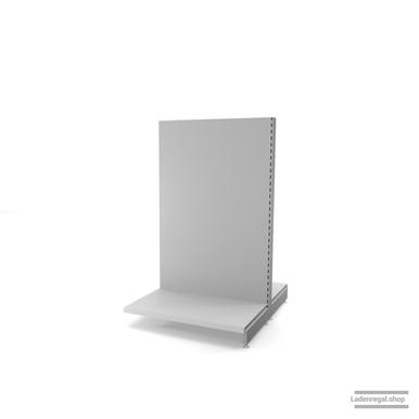 Ihr individuelles Gondelregal | H 160 cm | B 100 cm | T 2x 57 cm | 0 FB | RAL 7035 | Artikelnummer: AFGR-100-160-57-0-37-L