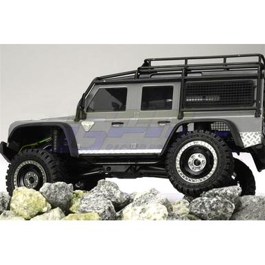 GPM FENSTER-GITTER METALL SEITE & HINTEN SCHWARZ für  TRX-4M LAND ROVER DEFENDER | z.b. für TM-4 Defender | Artikelnummer: TRX4MZS5-BK