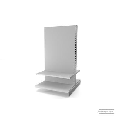 Ihr individuelles Gondelregal | H 180 cm | B 100 cm | T 2x 57 cm | 2 FB T 47 cm | RAL 7035 | Artikelnummer: AFGR-100-180-57-2-47-L