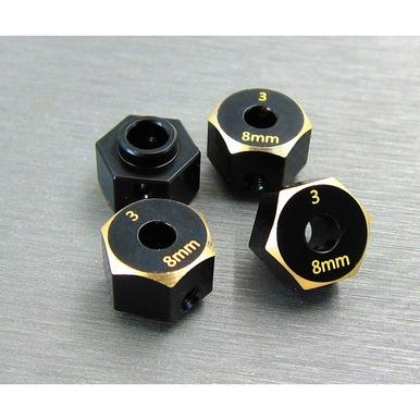 SAMIX Messing Hex Adapter 8mm für Axial SCX10-3 | z.b. Für Axial SCX3 Modelle | Artikelnummer: SAMSCX3-4063-8