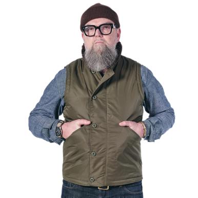 Deck Vest | Twill Aviator Military | Size Large | Sample Sale | Artikelnummer: 5032-7263-2201