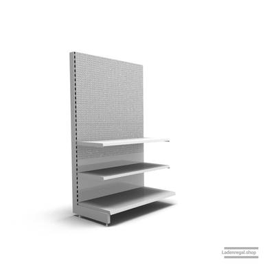 Ihr individuelles Lochrückwandregal | H 180 cm | B 100 cm | T 57 cm | 2 FB T 47 cm | RAL 7035 | Artikelnummer: AF-100-180-57-2-47-LRW-L