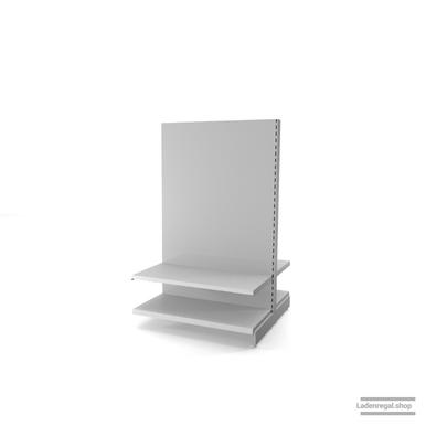 Ihr individuelles Gondelregal | H 160 cm | B 100 cm | T 2x 47 cm | 2 FB T 47 cm | RAL 7035 | Artikelnummer: AFGR-100-160-47-2-47-L