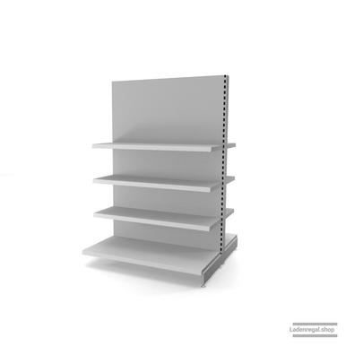 Ihr individuelles Gondelregal | H 180 cm | B 125 cm | T 2x 57 cm | 6 FB T 37 cm | RAL 7035 | Artikelnummer: AFGR-125-180-57-6-37-L