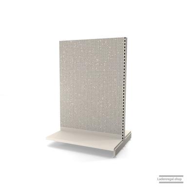 Ihr Gondelregal mit Lochrückwand | H 180 cm | B 125 cm | T 2x 47 cm | 0 FB | RAL 9001 | Artikelnummer: AFGR-125-180-47-0-37-LRW-J