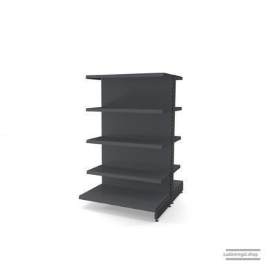 Ihr individuelles Gondelregal | H 160 cm | B 100 cm | T 2x 57 cm | 8 FB T 37 cm | RAL 7015 | Artikelnummer: AFGR-100-160-57-8-37-S